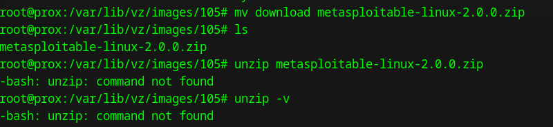 12 renaming metasploitable and trying to extract